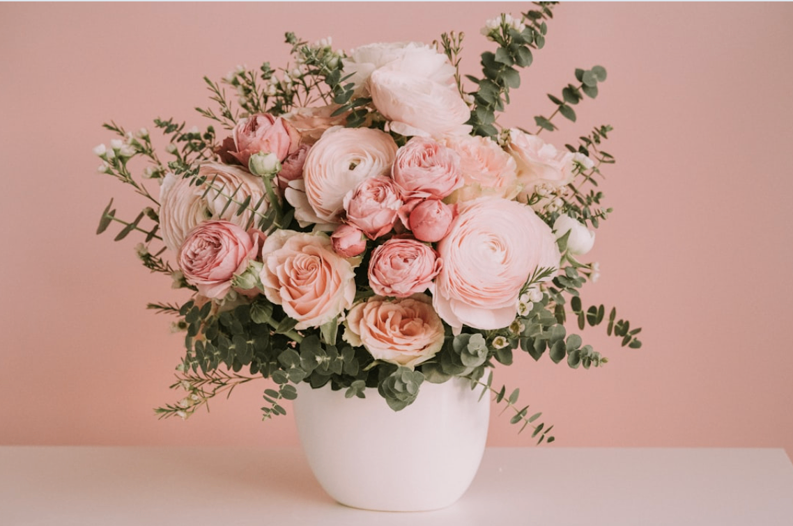 A signature bloom arrangement prepared for the monthly membership